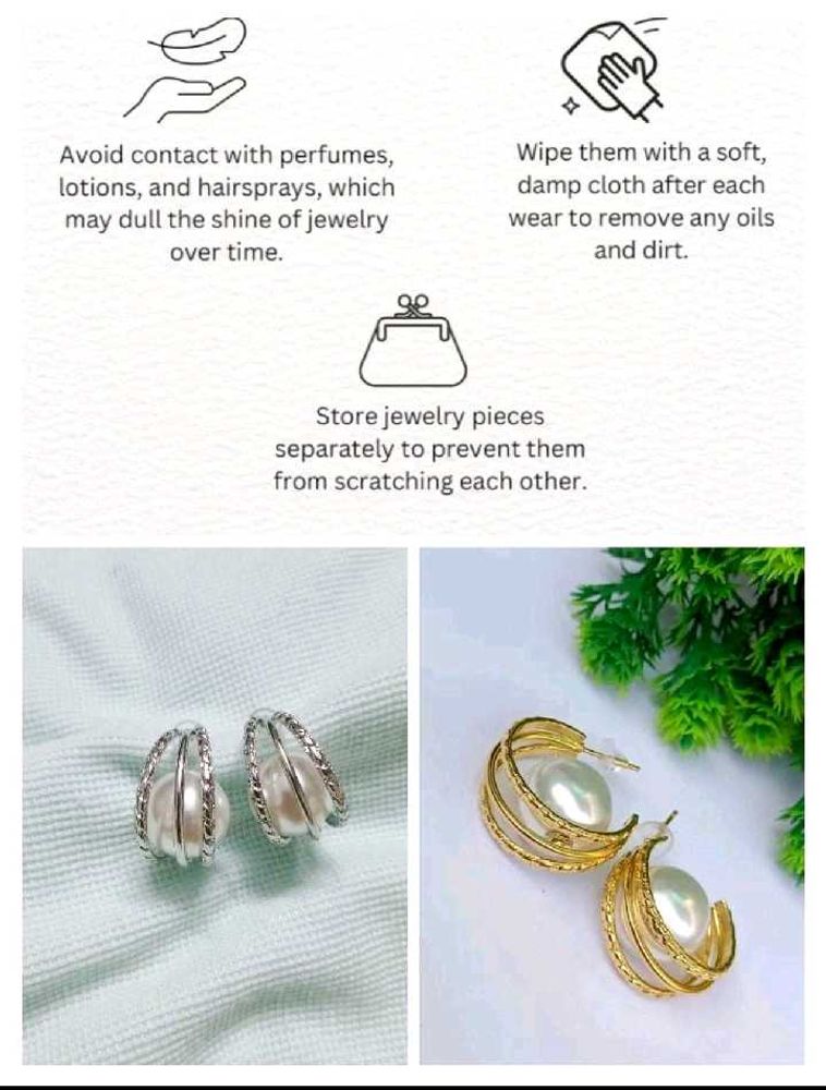 Combo 2 Pearl Hoop Earrings