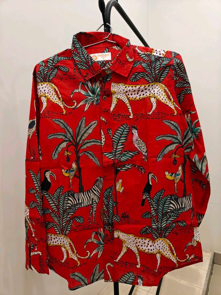 Red Animal Print Shirt