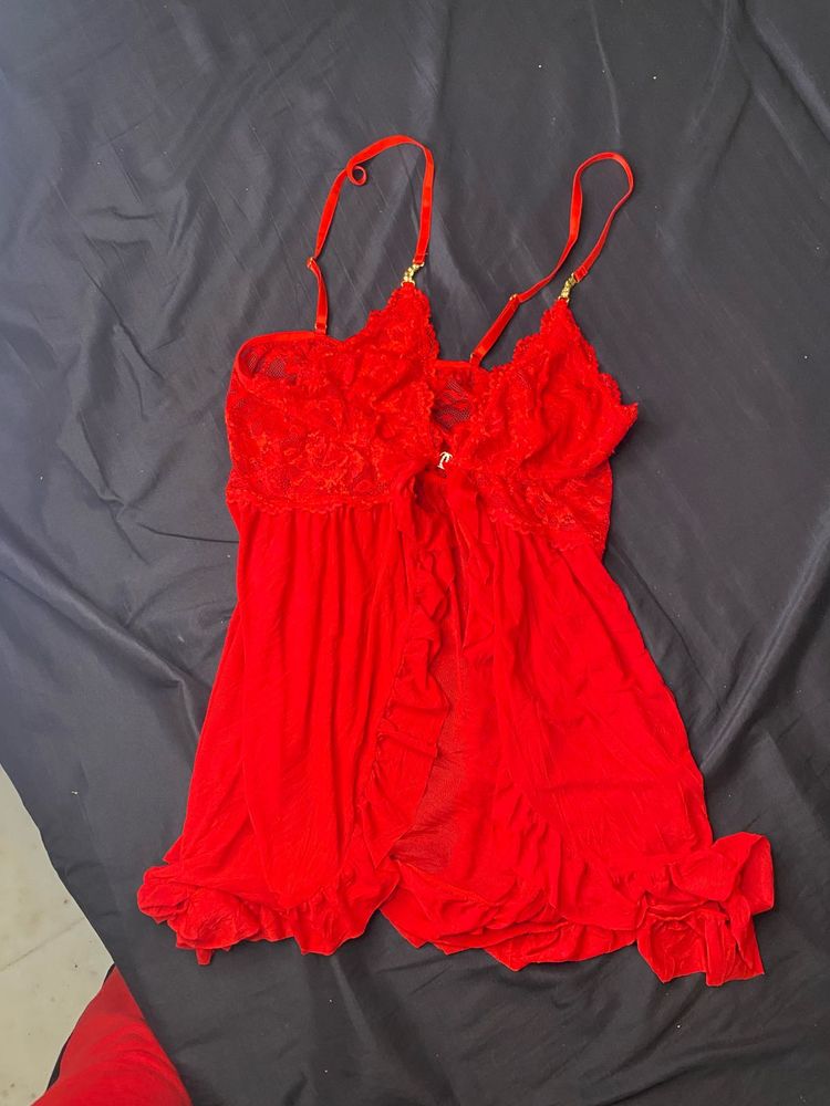 Red Lace Babydoll Lingerie