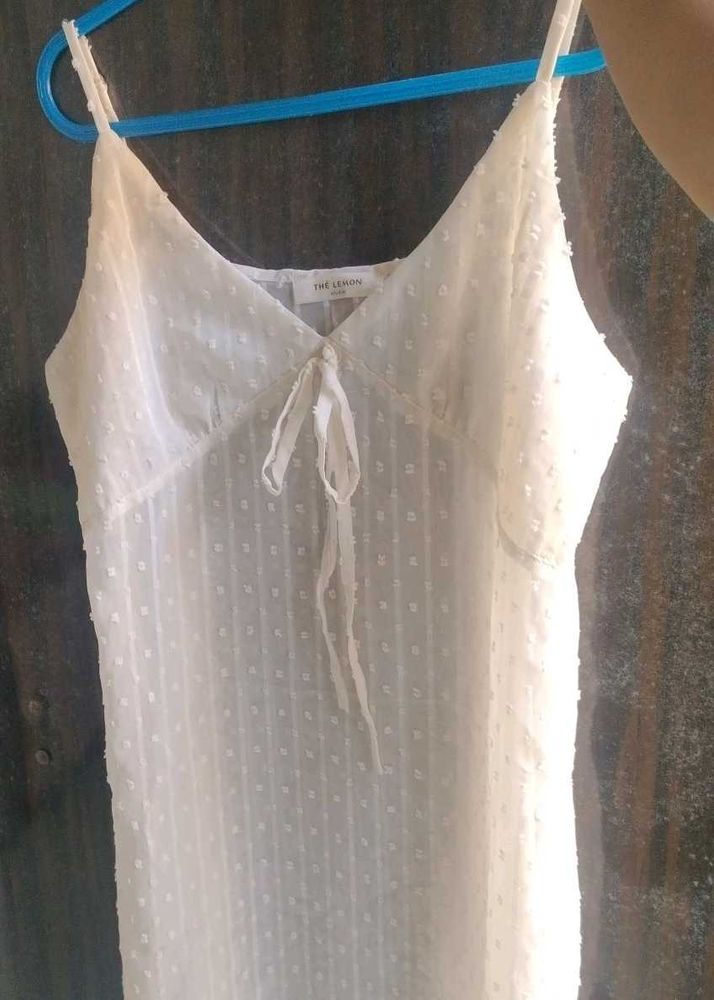 White Sheer Slip Dress