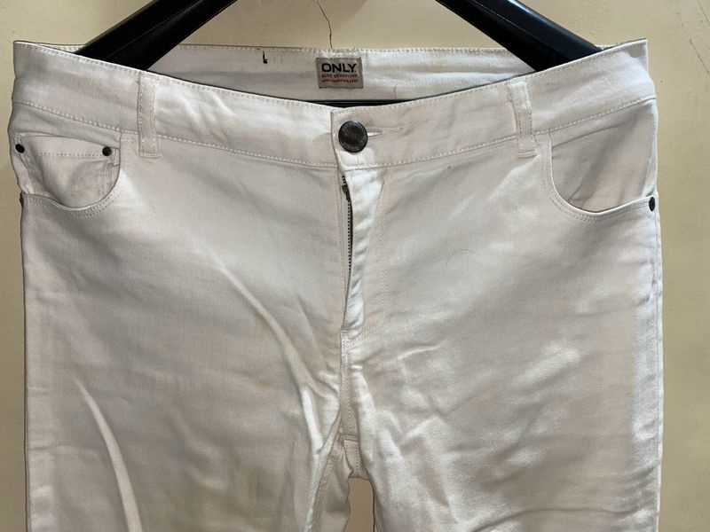 Only Brand Men White Jeans