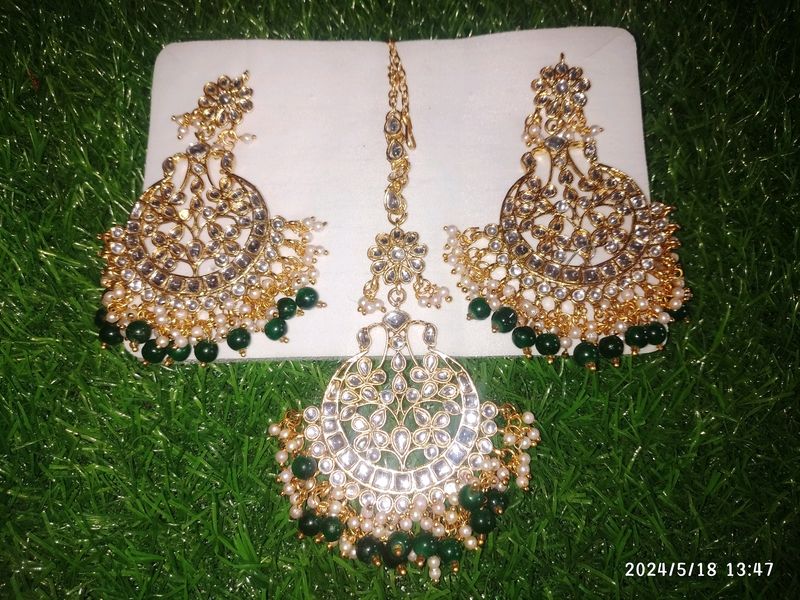 Artificial Earrings And Maangtika