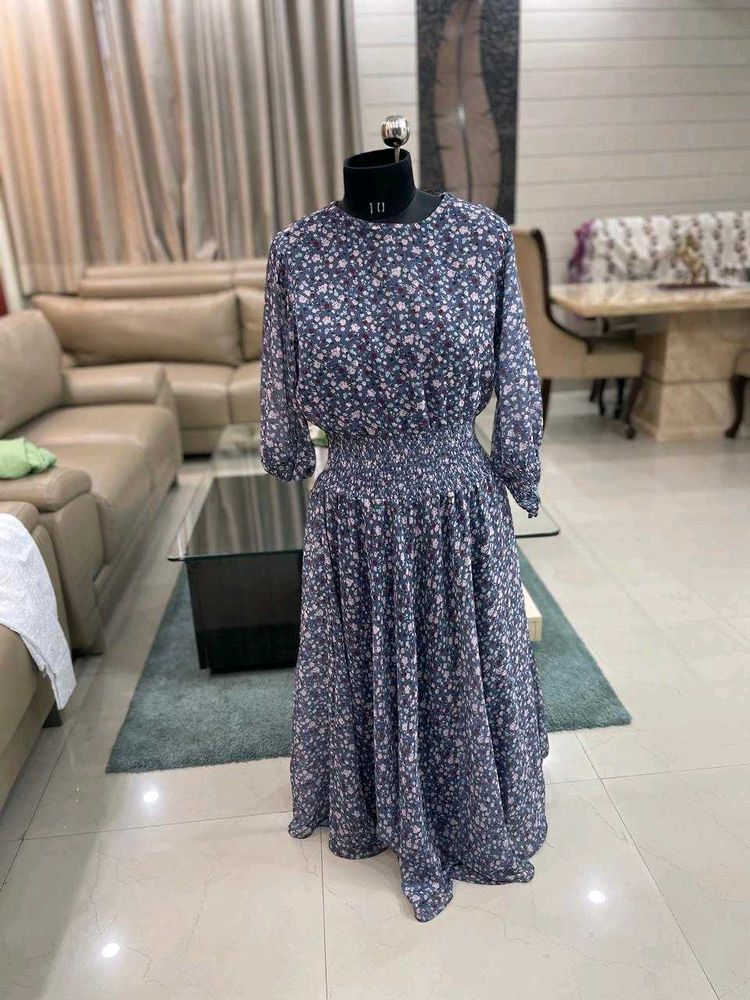 Casual Grey Midi Length Dress
