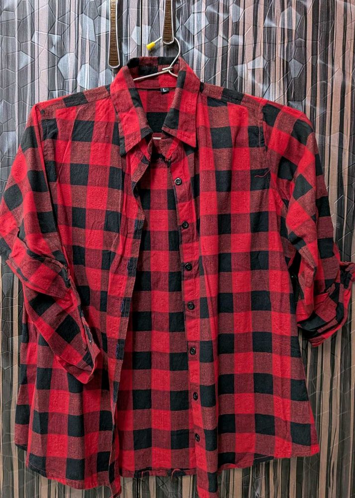 Red &amp; Black Plaid Shirt