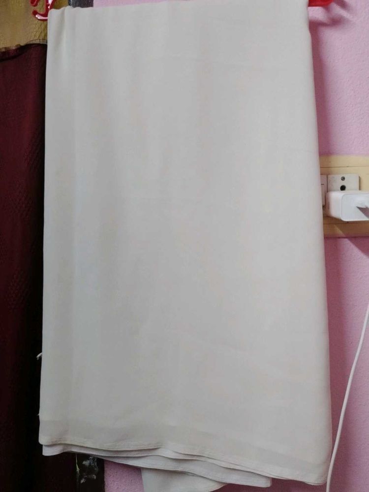 Full White Chiffon Saree