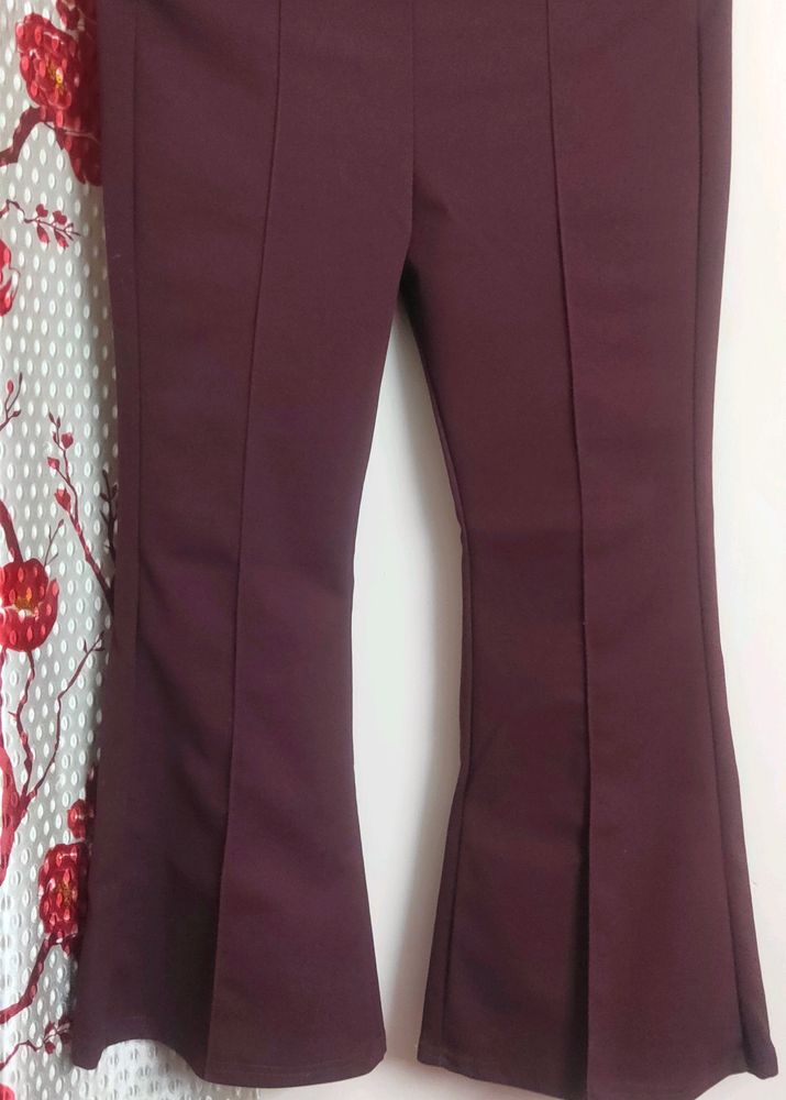 Purple Coloured Flared Pants