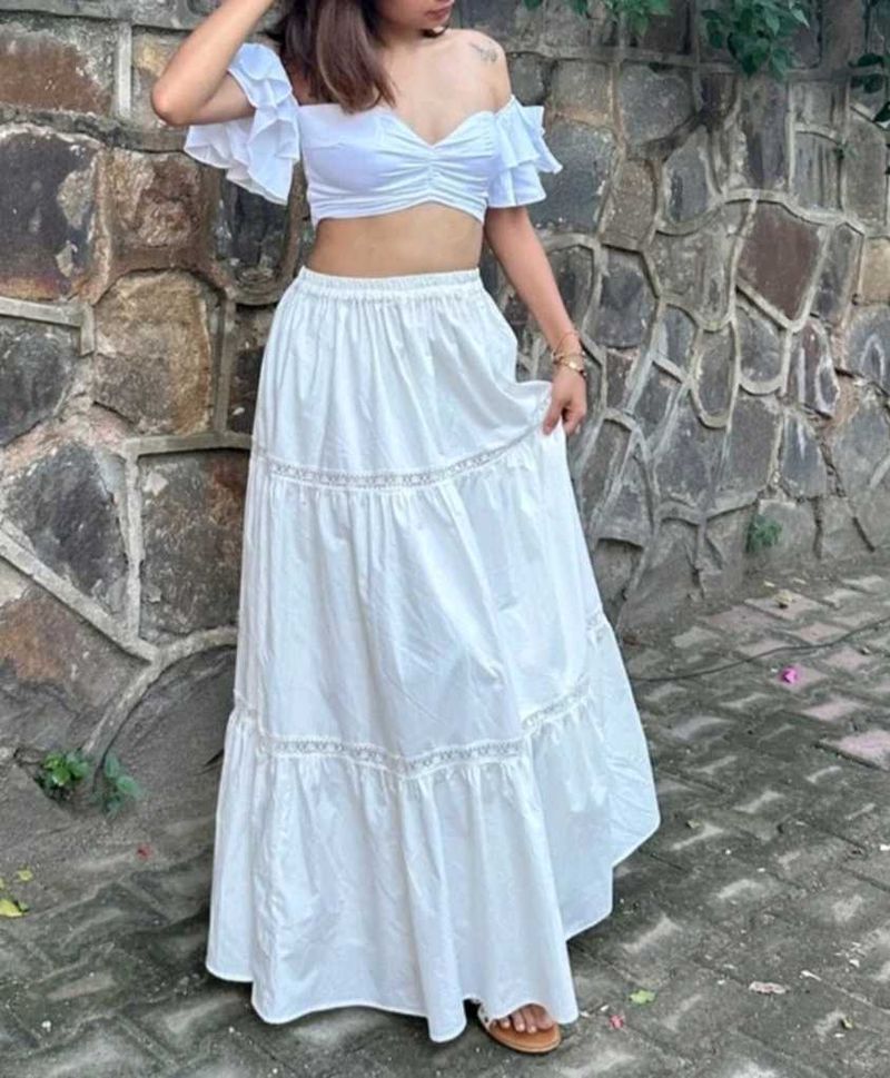 Off White Maxi Skirt