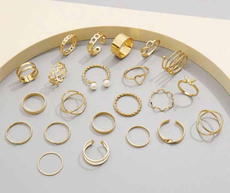 Set of 23 Gold Plated Rings