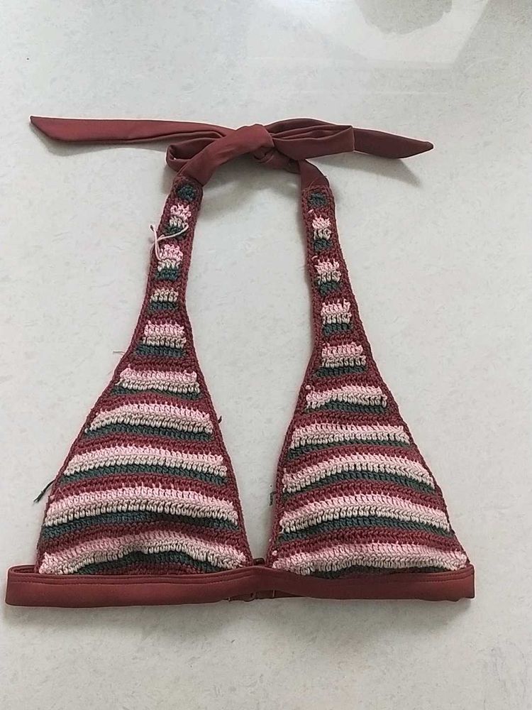 XS Striped Bikini Top