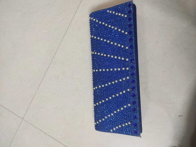Blue Glitter Clutch