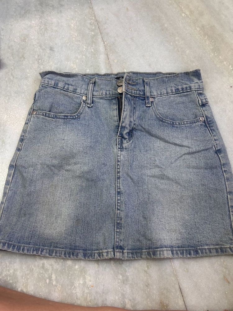 Blue Denim Miniskirt