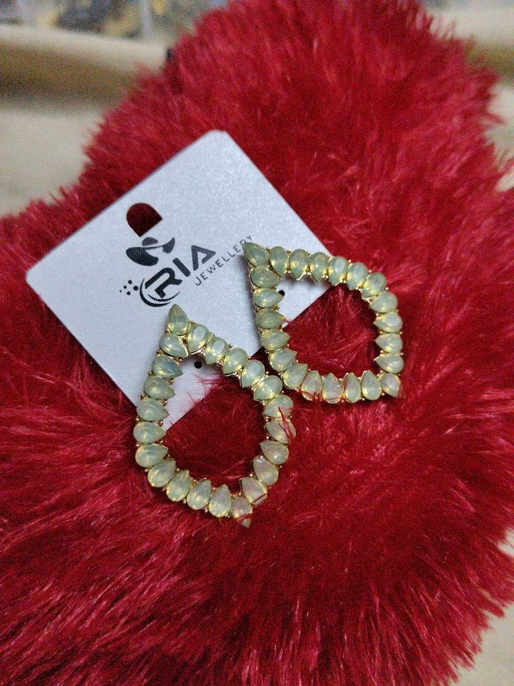 Combo Of Hollow Stone Drop Earrings