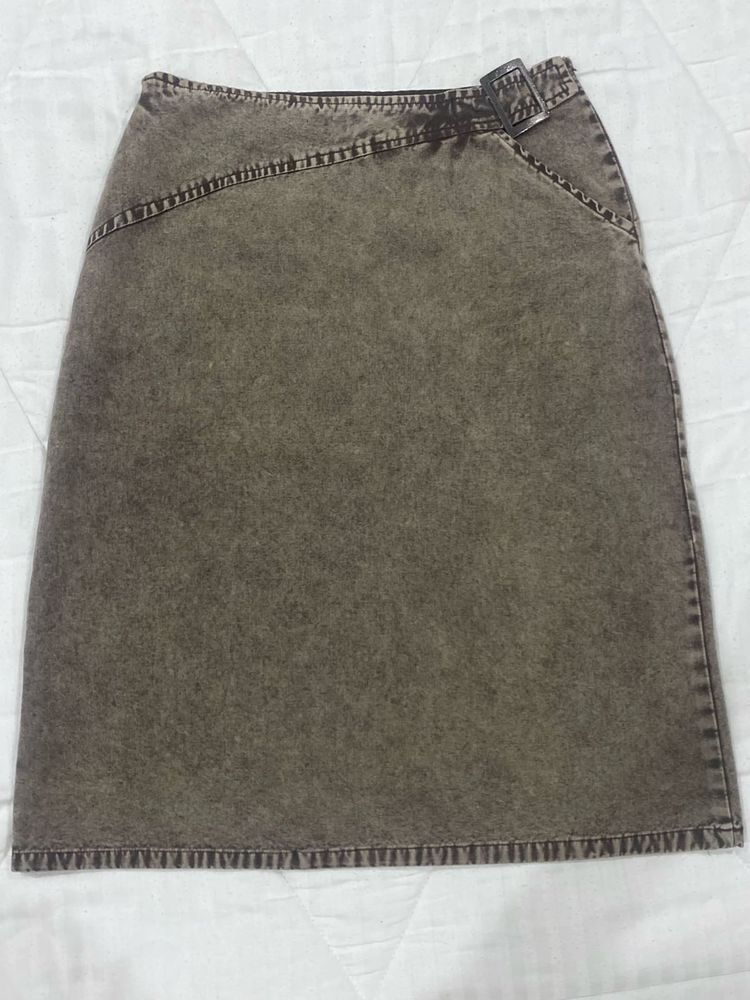 Vintage Brown Denim Skirt