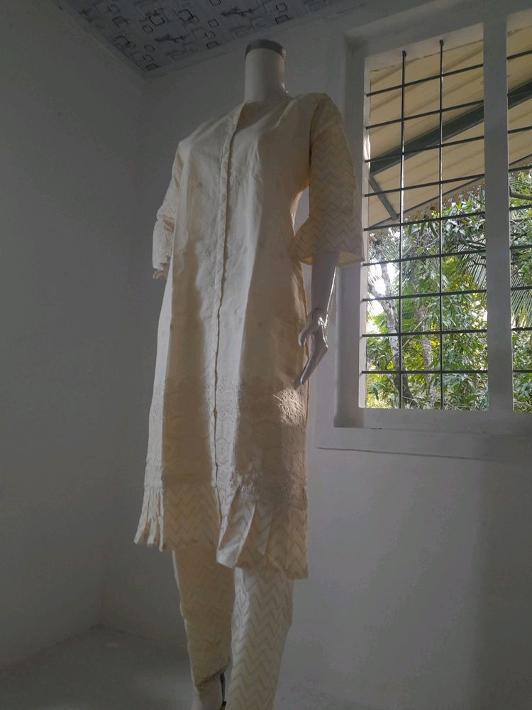 Round Neck Cotton Womens Kurta Set