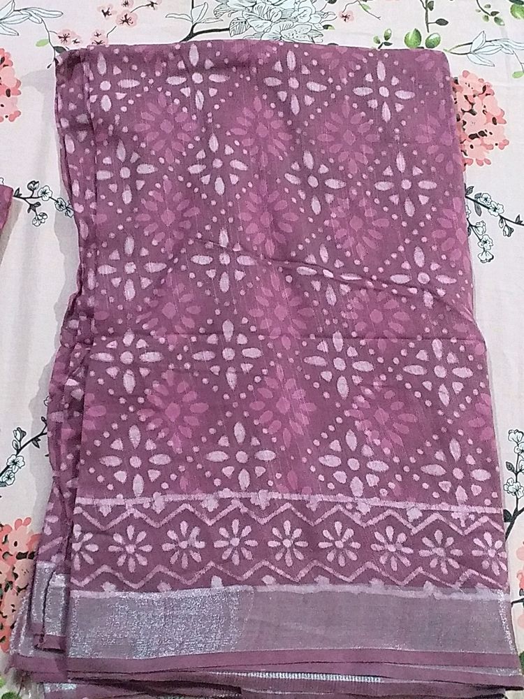 Hand Block Print Cotton Saree