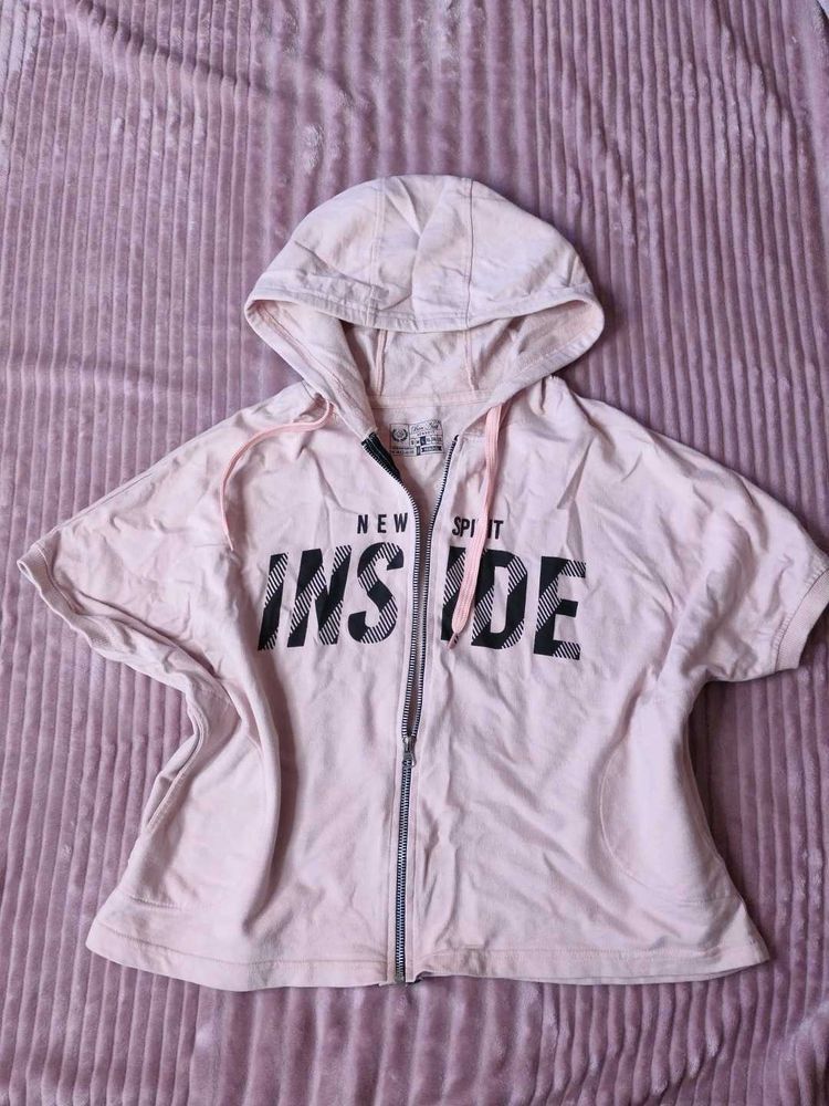 Pink Zip-Up Hoodie top