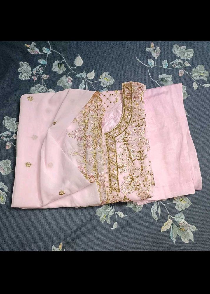Heavy Beaded Kurta Dupatta Set For Bridal