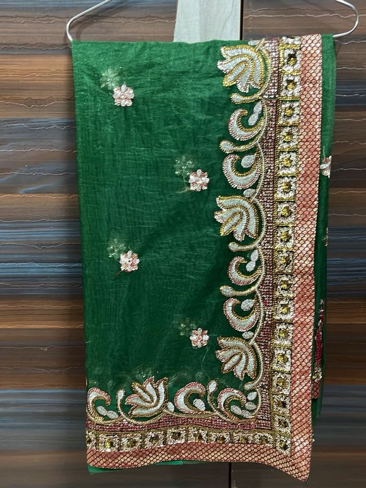 beautiful supernet saree with stylish blouse