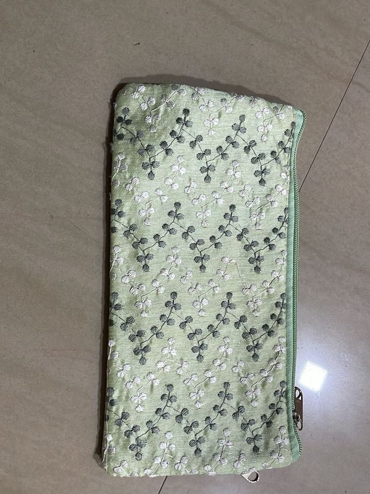 Embroidered Floral Pouch