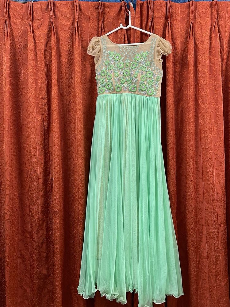 Elegant Mint Green Ethnic Gown