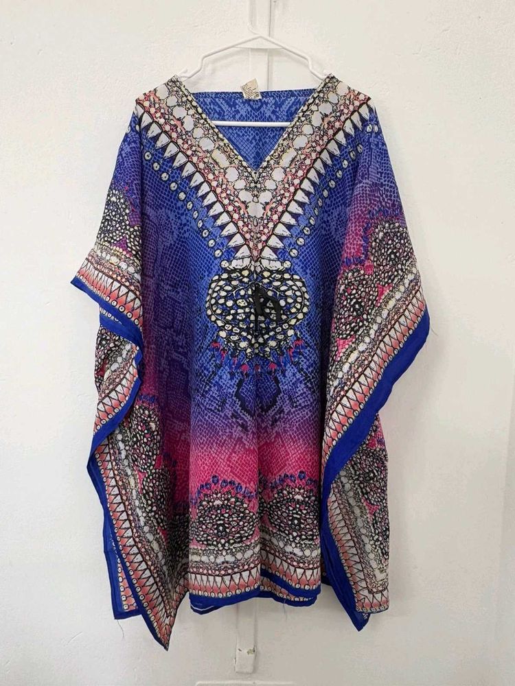 Boho Print Kaftan Dress