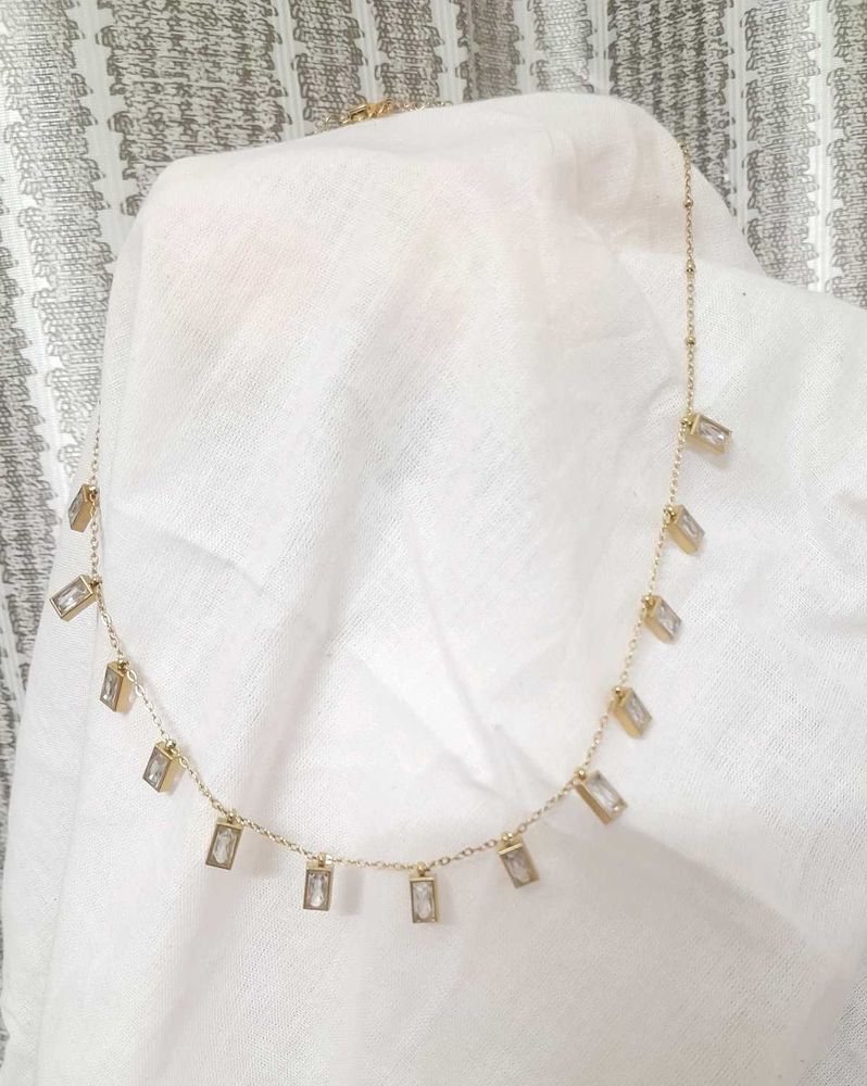 Sleek Baguette Chain Necklace