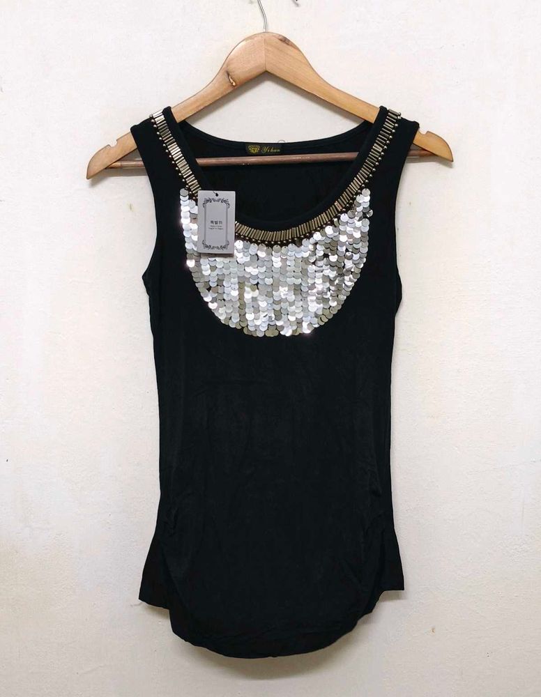 Trendy New Sequin Embellished Tank Top