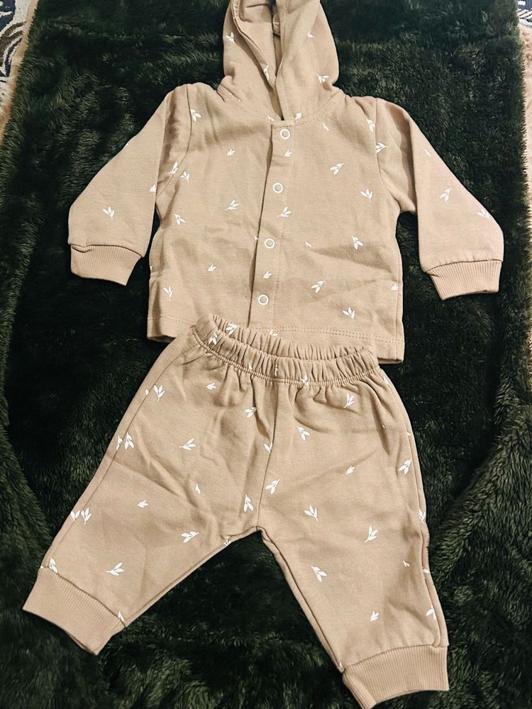 New Born Baby Cotton Full Sleeves Cap Set Printed
