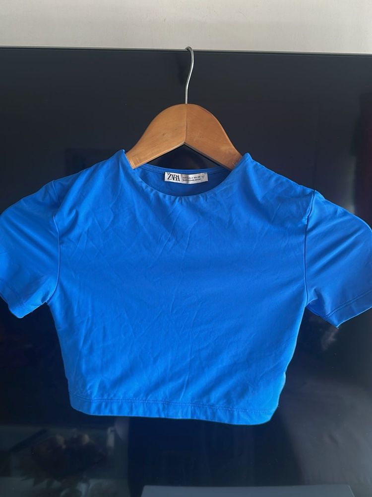 Zara Blue Crop Top
