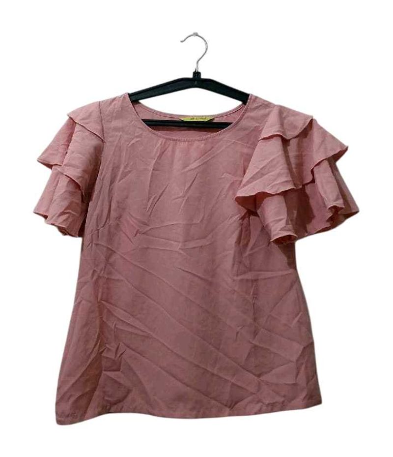 Pink Ruffle Sleeve Top