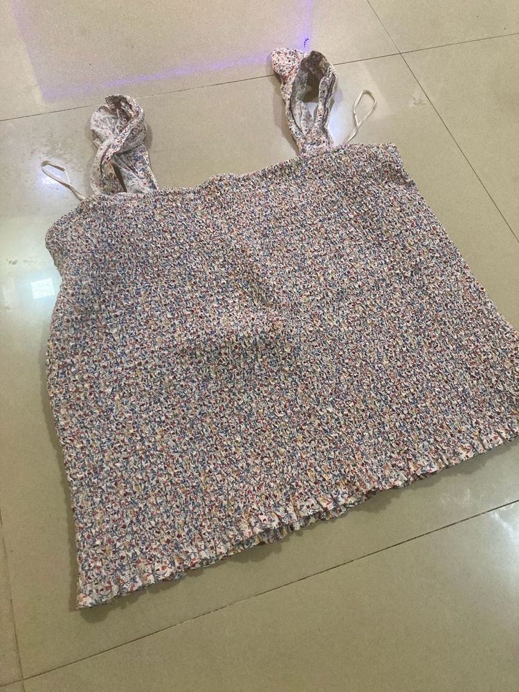 Floral Smocked Top Xxl