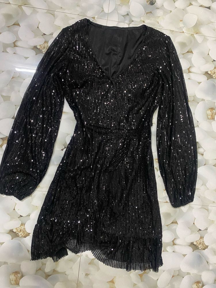 Savana Most Trending Viral  Black Sequin Dress