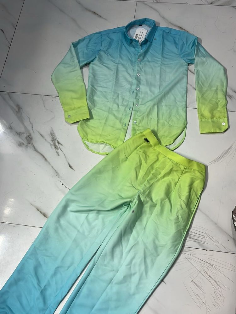 Women Cord Set Top Lower Trousers Shirt