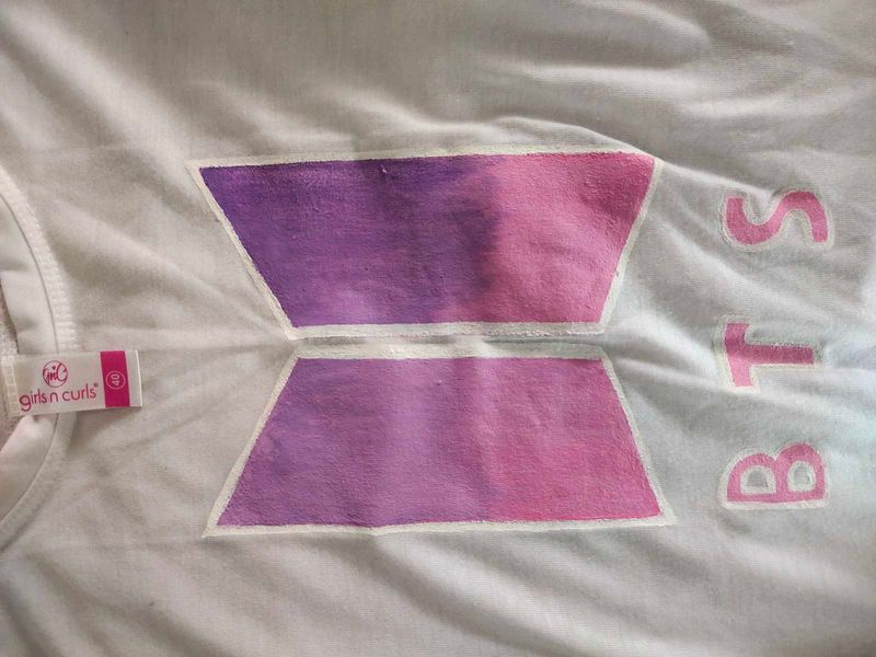 BTS Logo Painted Crop Top