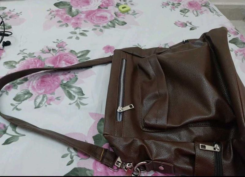 Brown Backpack Bag Leather Purse For Girls