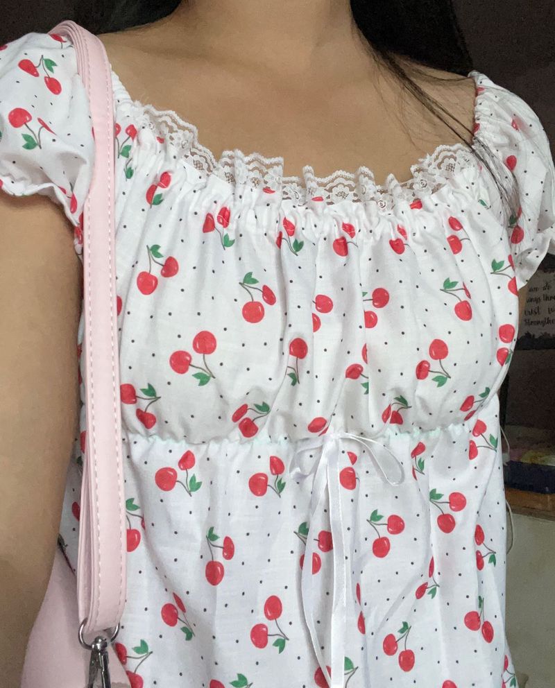 Sale✨Cherry Print Babydoll Top🌸🍒