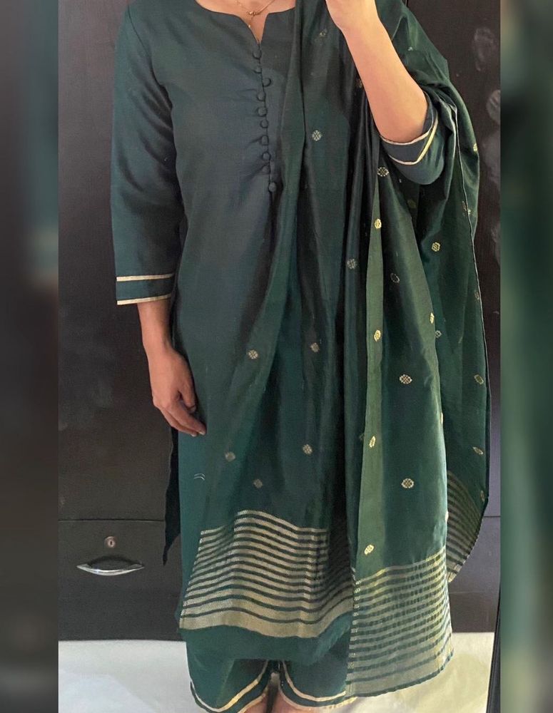 Green Kurta Set &amp; Dupatta
