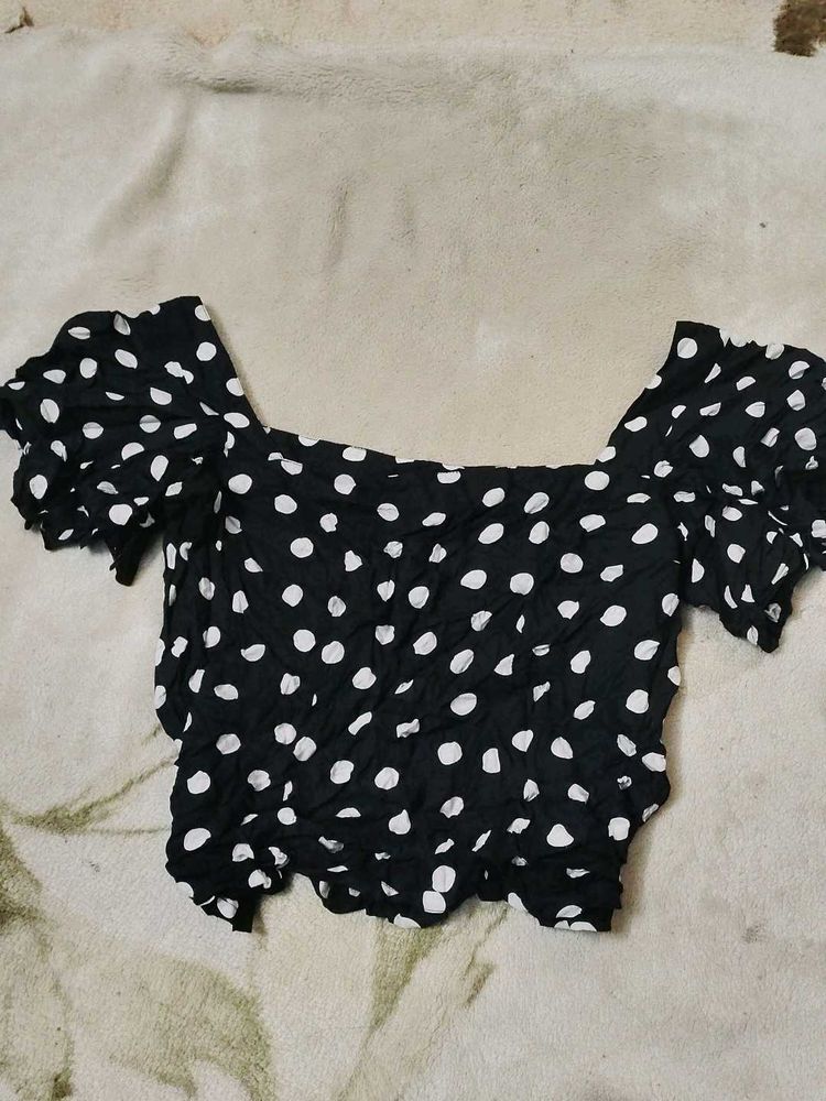 Polka Dot Crop Top+pants