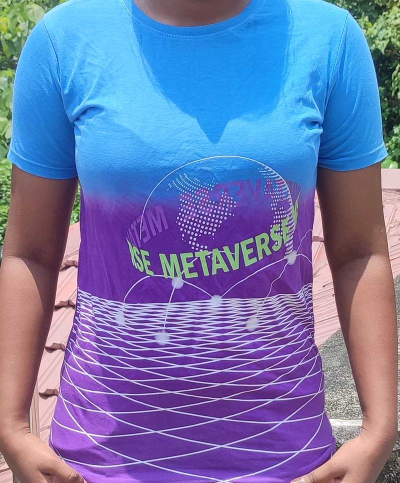 Never-Worn Slim Fit Ombre T-Shirt – Blue &amp; Purple