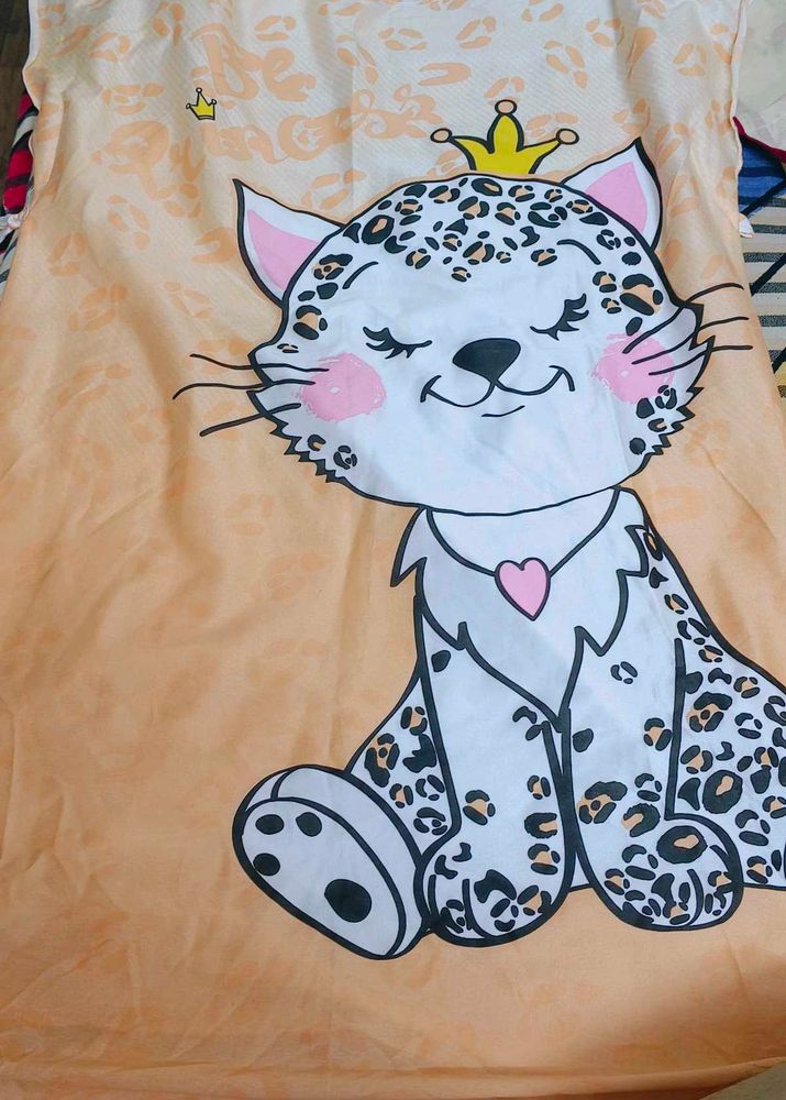 Cute Kitty Print Tshirt Dress