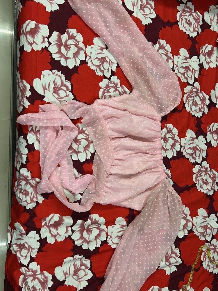 Pink Polka Dot Top