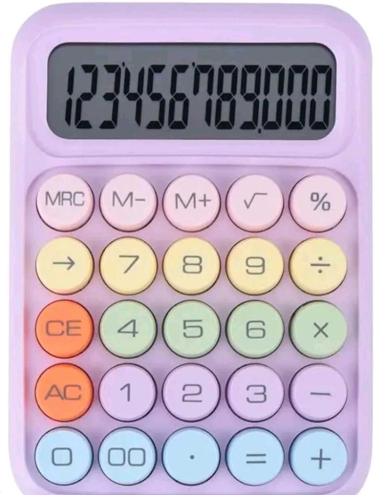 Pastel Rainbow Button Electronic Calculator