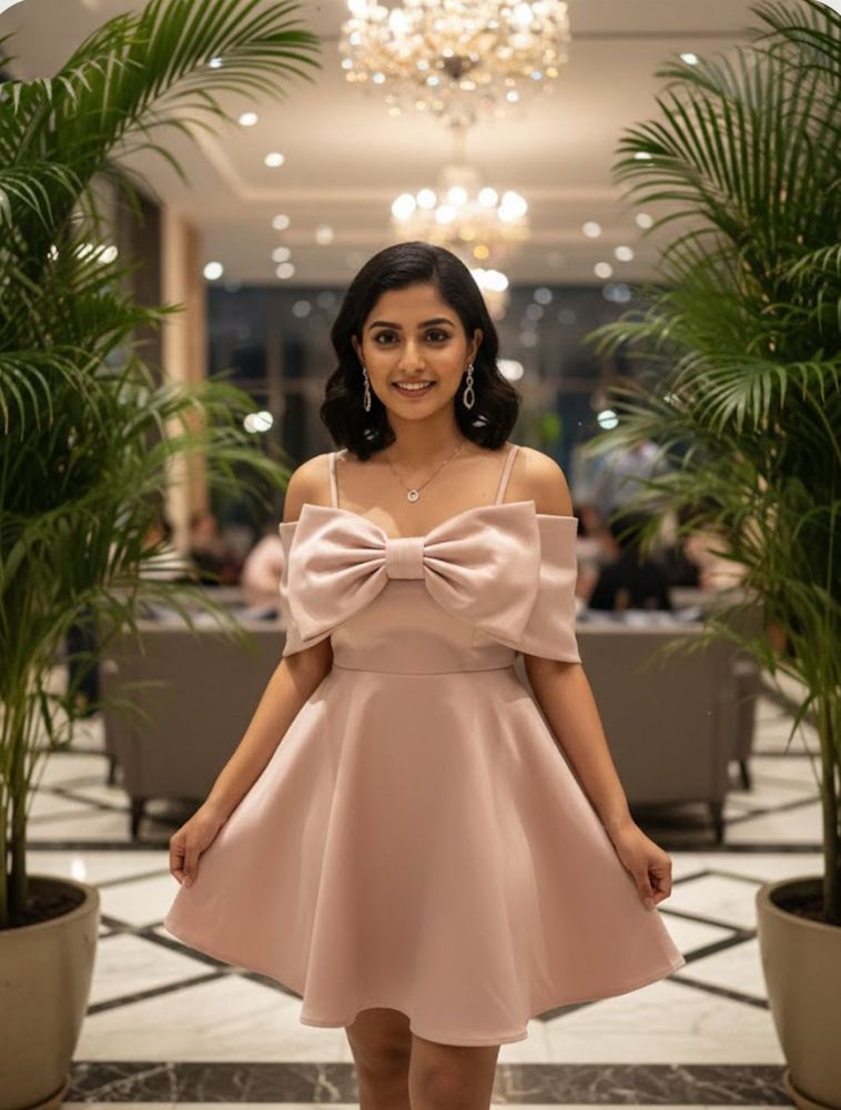 Blush Bow Mini Dress Only One Price