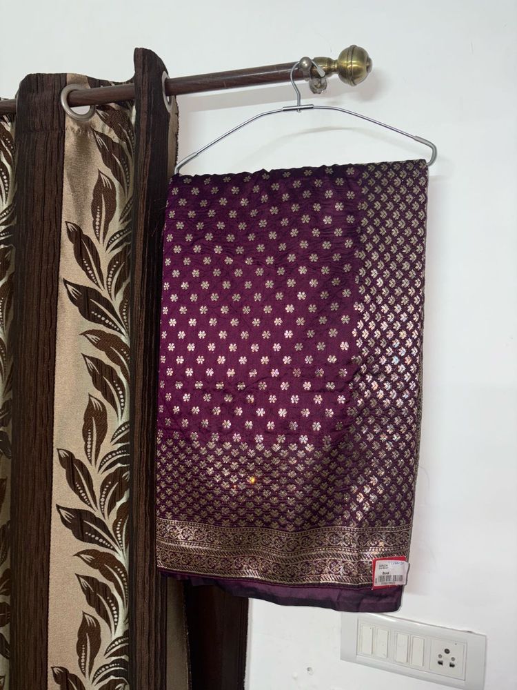 Fresh Beautiful Purple Coloured Banarasi Silk Sare