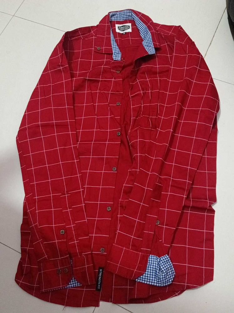 Red Checked Casual Shirt