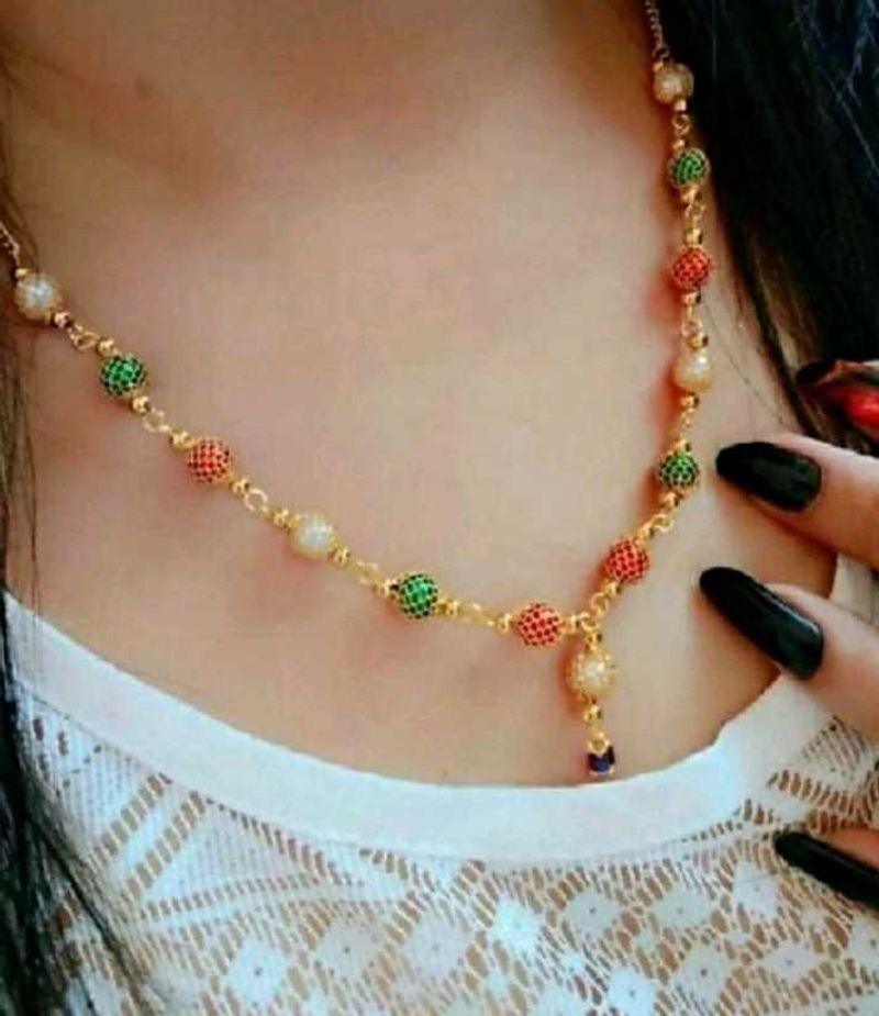 Cubic Zirconia Gold Plated Chain For Party