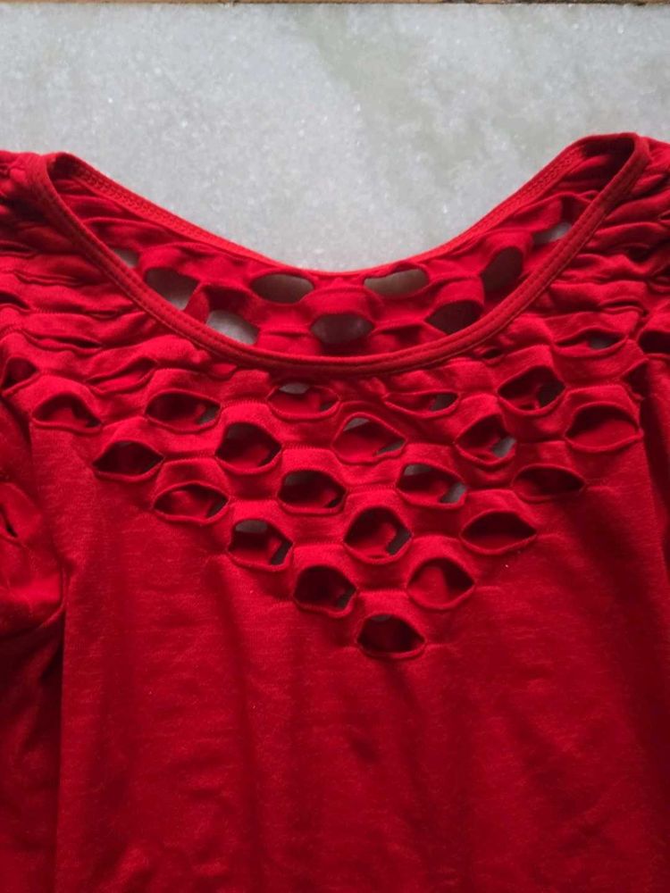 Red Cutout Detail Mini Dress