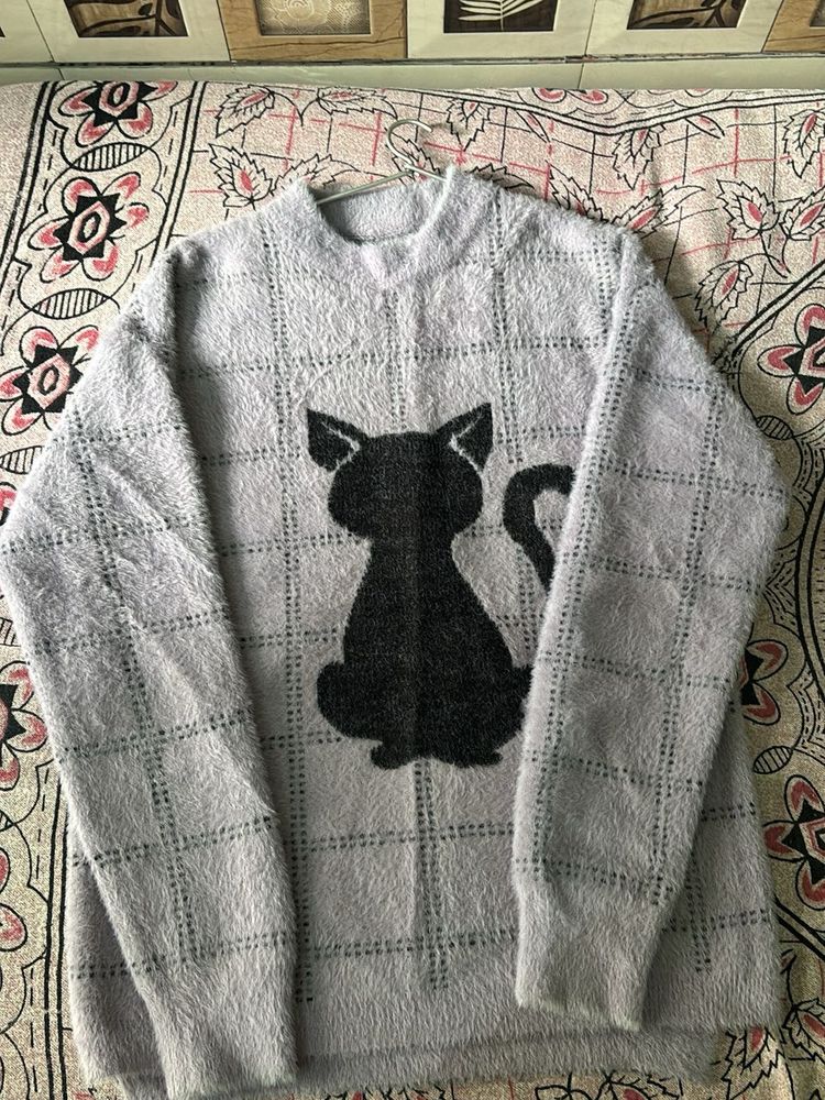 Cute Cat Graphic Pullover