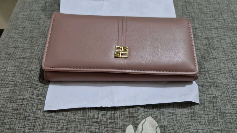 Mauve Wallet with Gold Accent