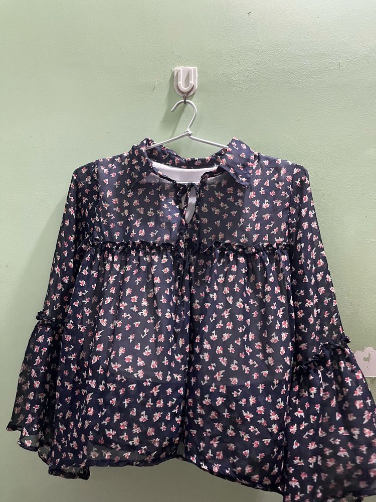 Floral Ruffle Blouse